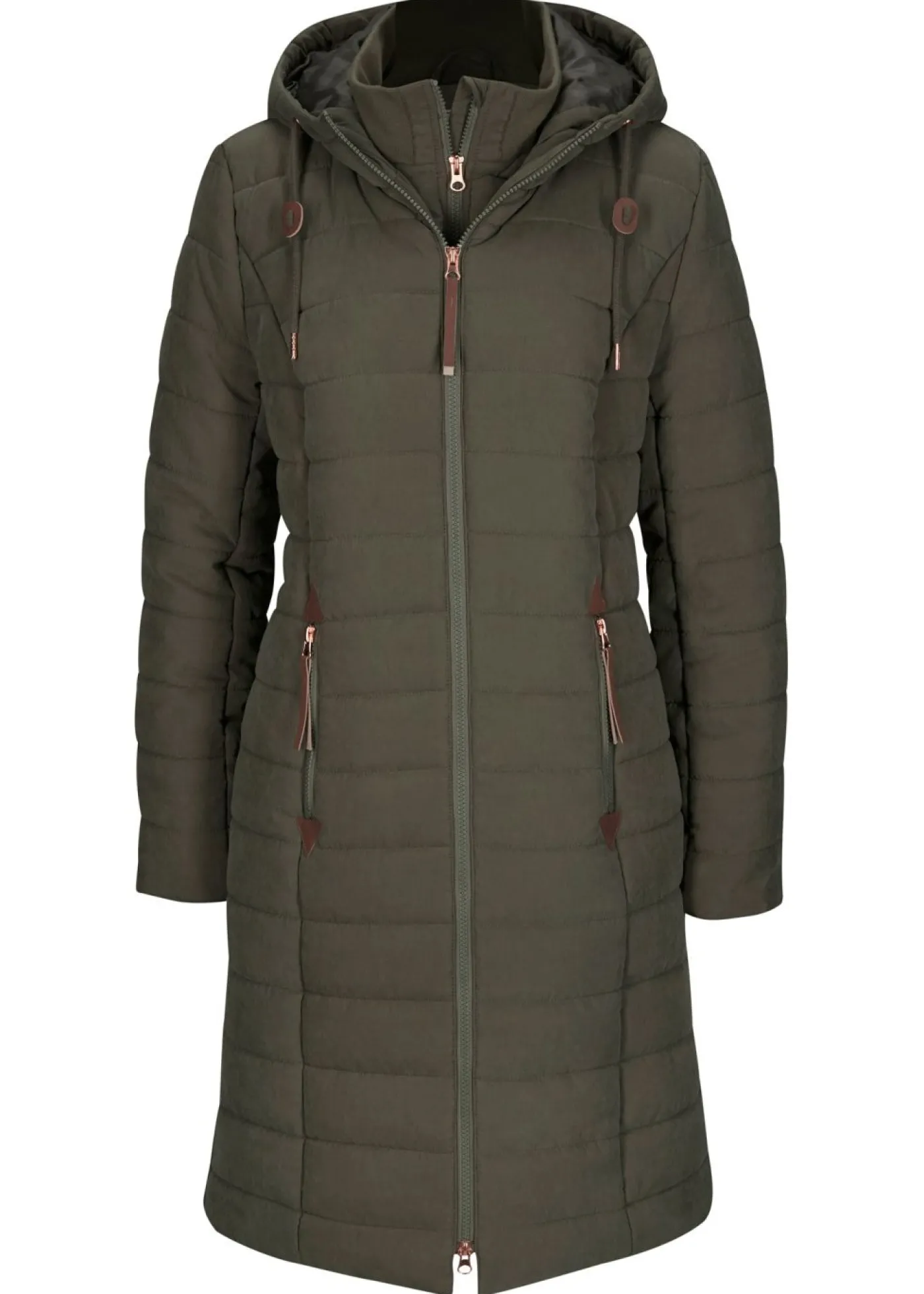 bonprix bonprix Abrigo acolchado, aspecto 2 en 1 Verde oliva oscuro Online