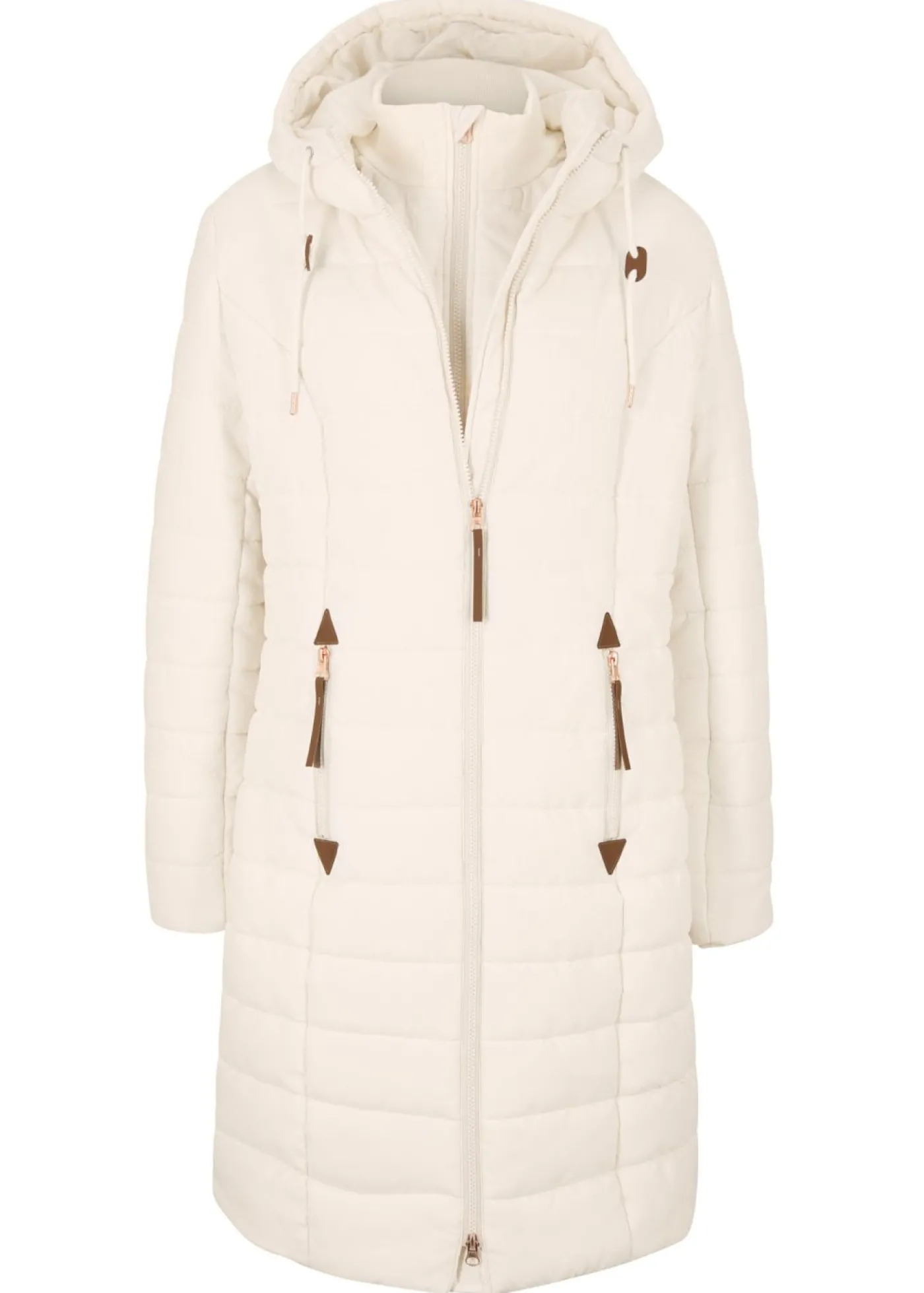 bonprix bonprix Abrigo acolchado, aspecto 2 en 1 Beige natural Sale