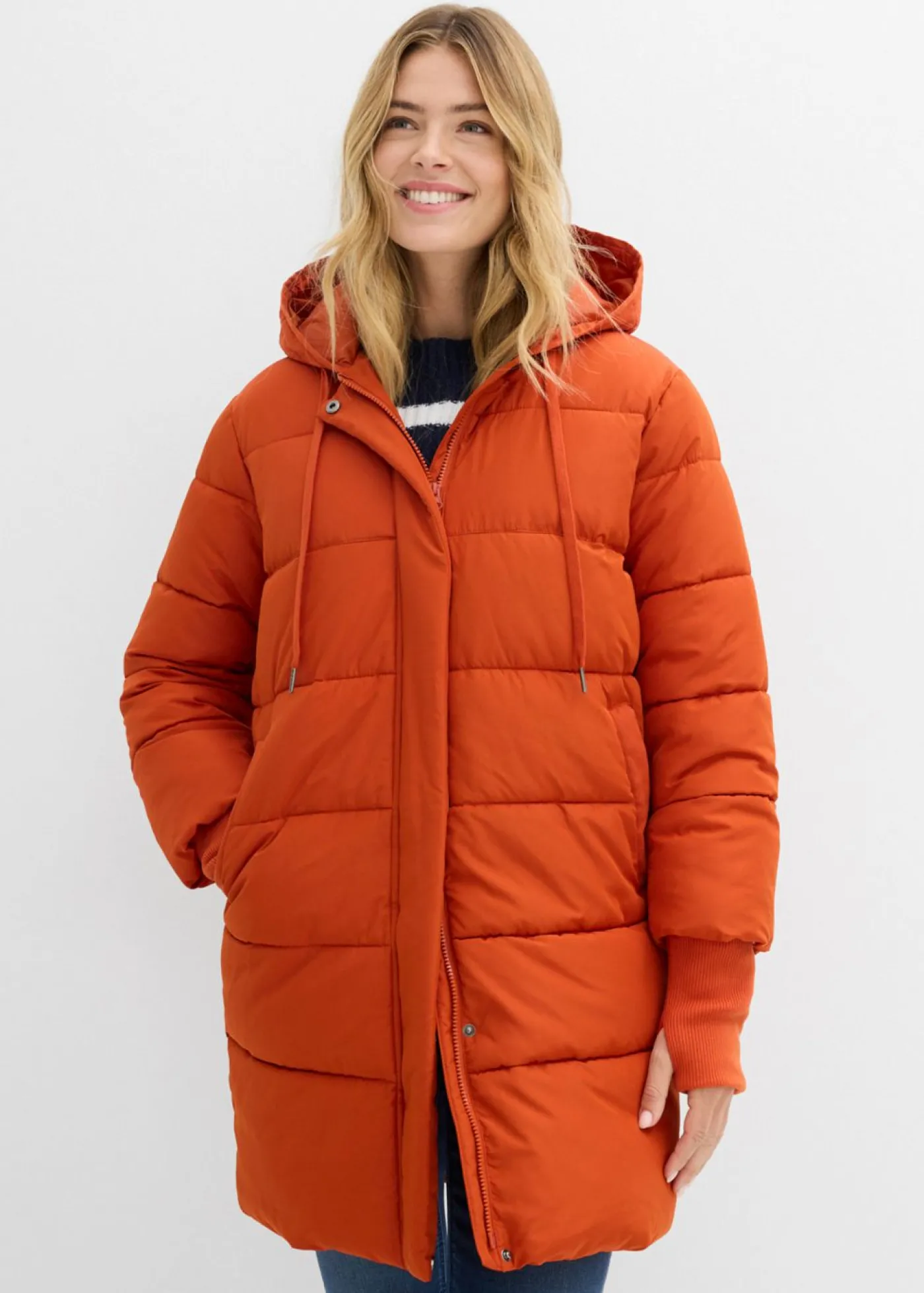 bonprix bonprix Abrigo acolchado funcional impermeable Naranja lava Online
