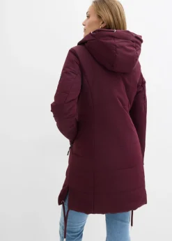 bonprix bonprix Abrigo acolchado repelente al agua rojo burdeos New