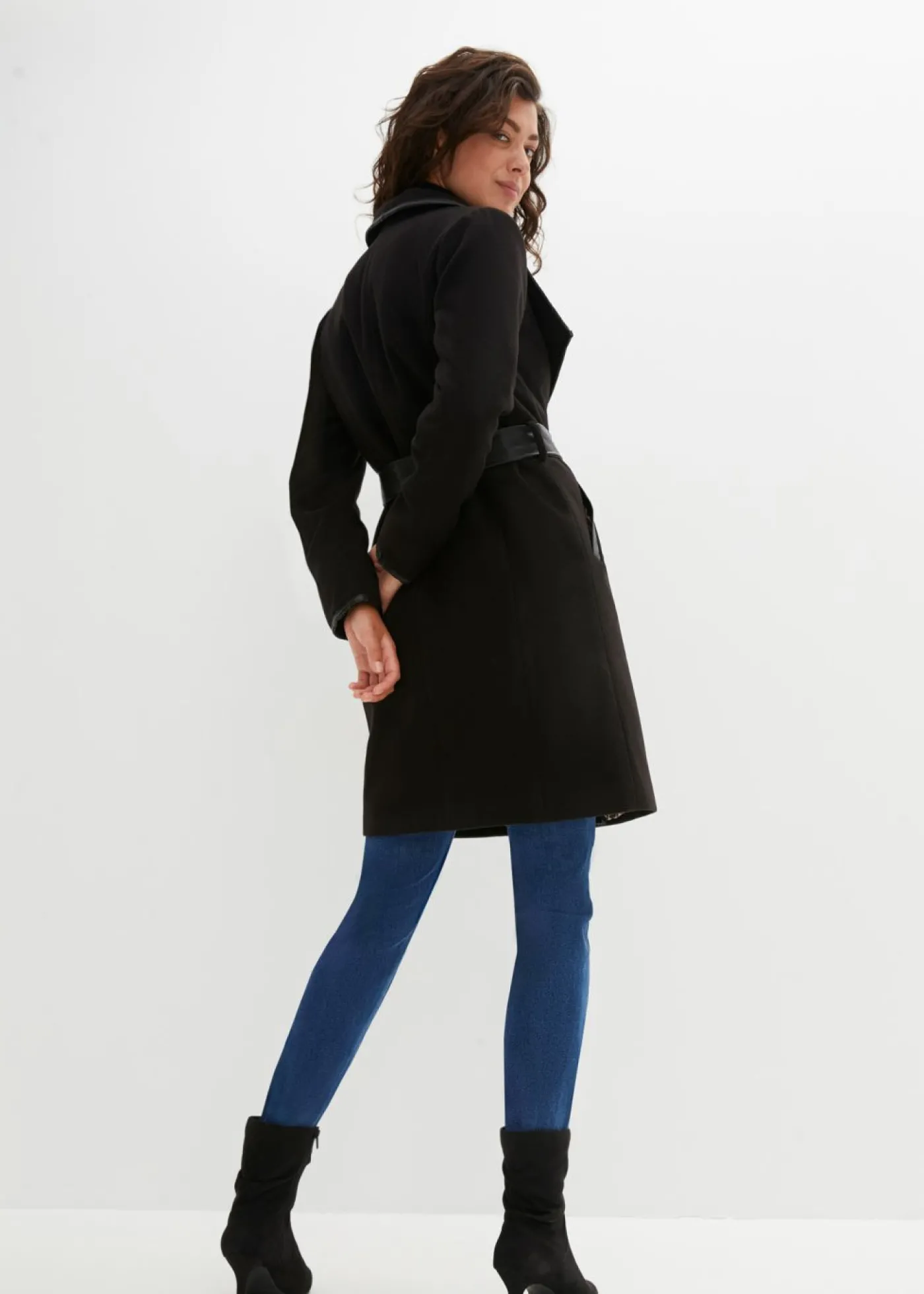 bonprix bonprix Abrigo con aspecto de lana Negro Best