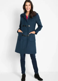 bonprix bonprix Abrigo con aspecto de lana Azul marino Clearance