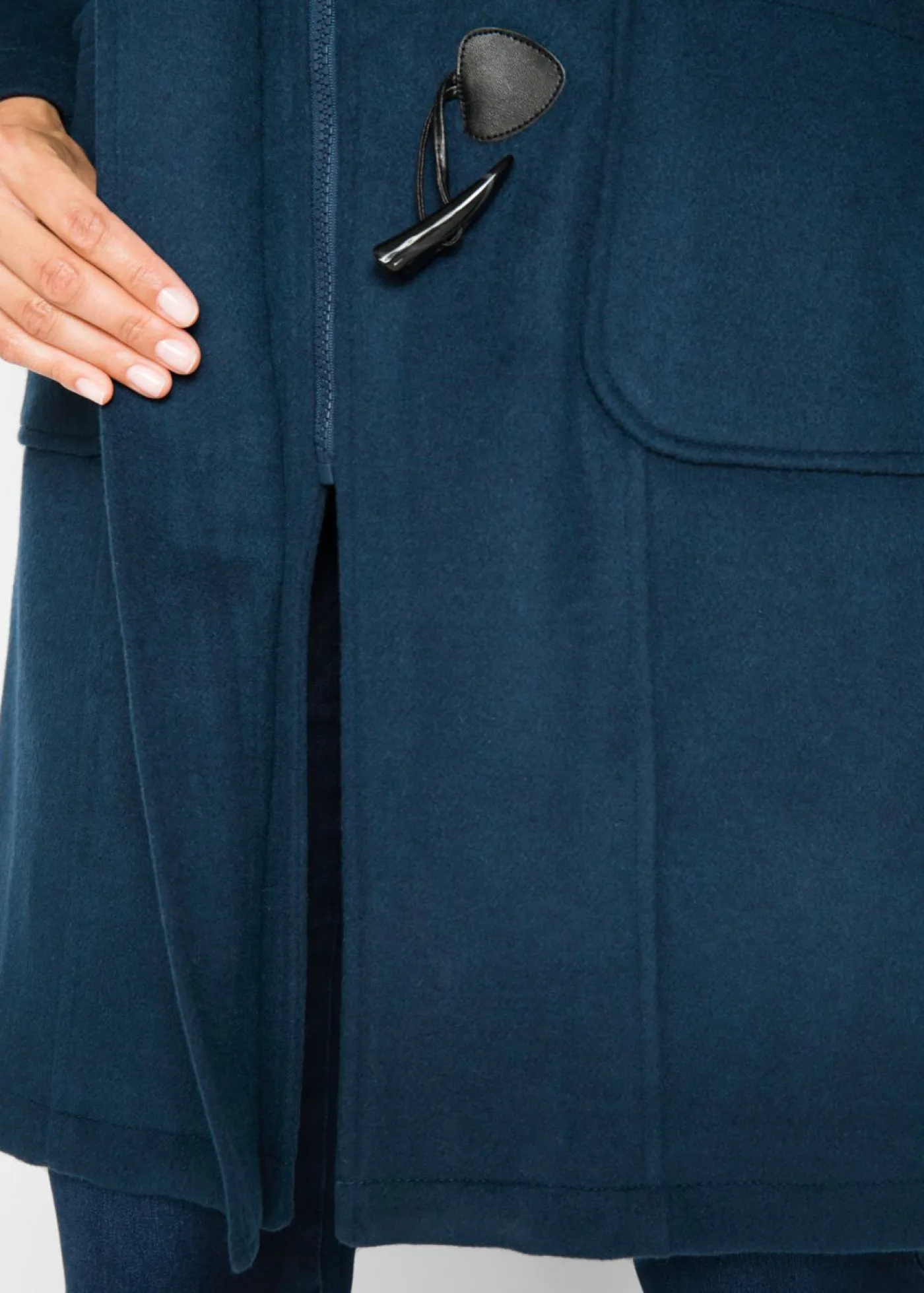 bonprix bonprix Abrigo con aspecto de lana Azul marino Clearance