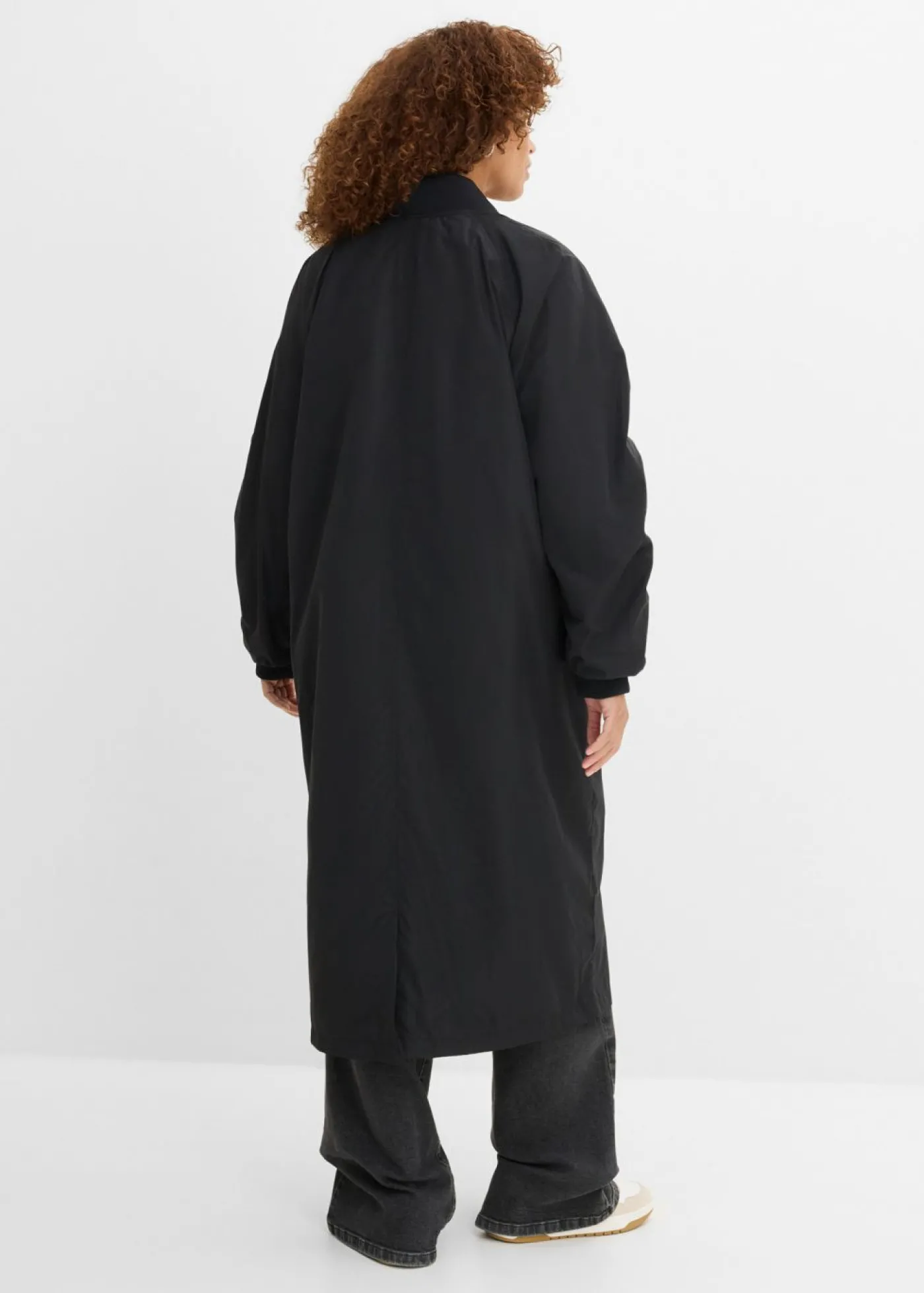 bonprix bonprix Abrigo con cuello de punto Negro Hot