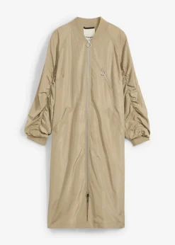 bonprix bonprix Abrigo con cuello de punto Caqui nuevo Best