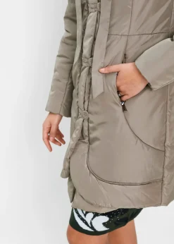 bonprix bonprix Abrigo corto acolchado Marrón grisáceo Discount