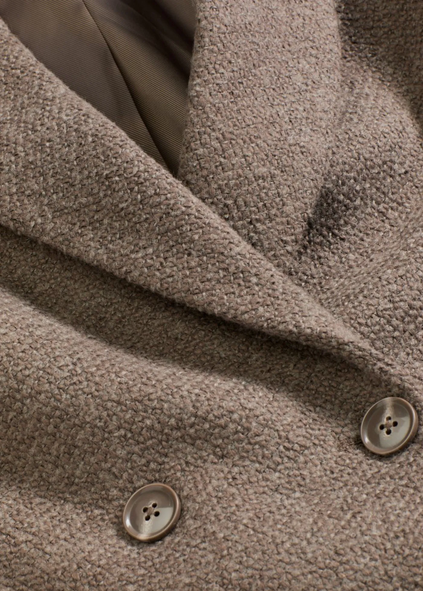 bonprix bonprix Abrigo corto con aspecto de lana Marrón grisáceo/marrón jaspeado
