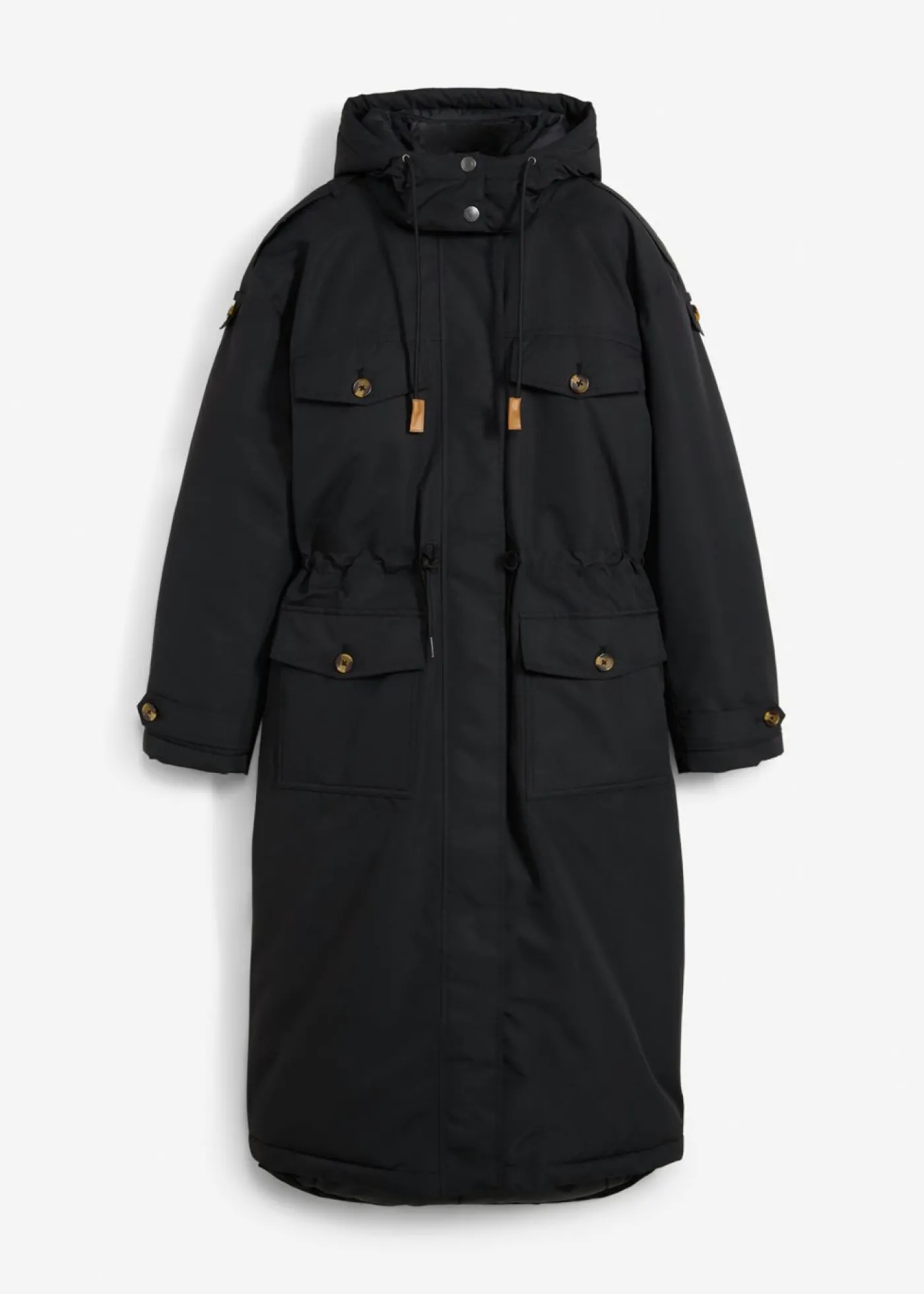 bonprix bonprix Abrigo de invierno, aspecto 2 en 1 Negro Sale
