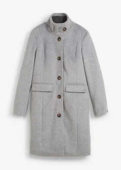 bonprix bonprix Abrigo de invierno, aspecto 2 en 1 Gris jaspeado Discount
