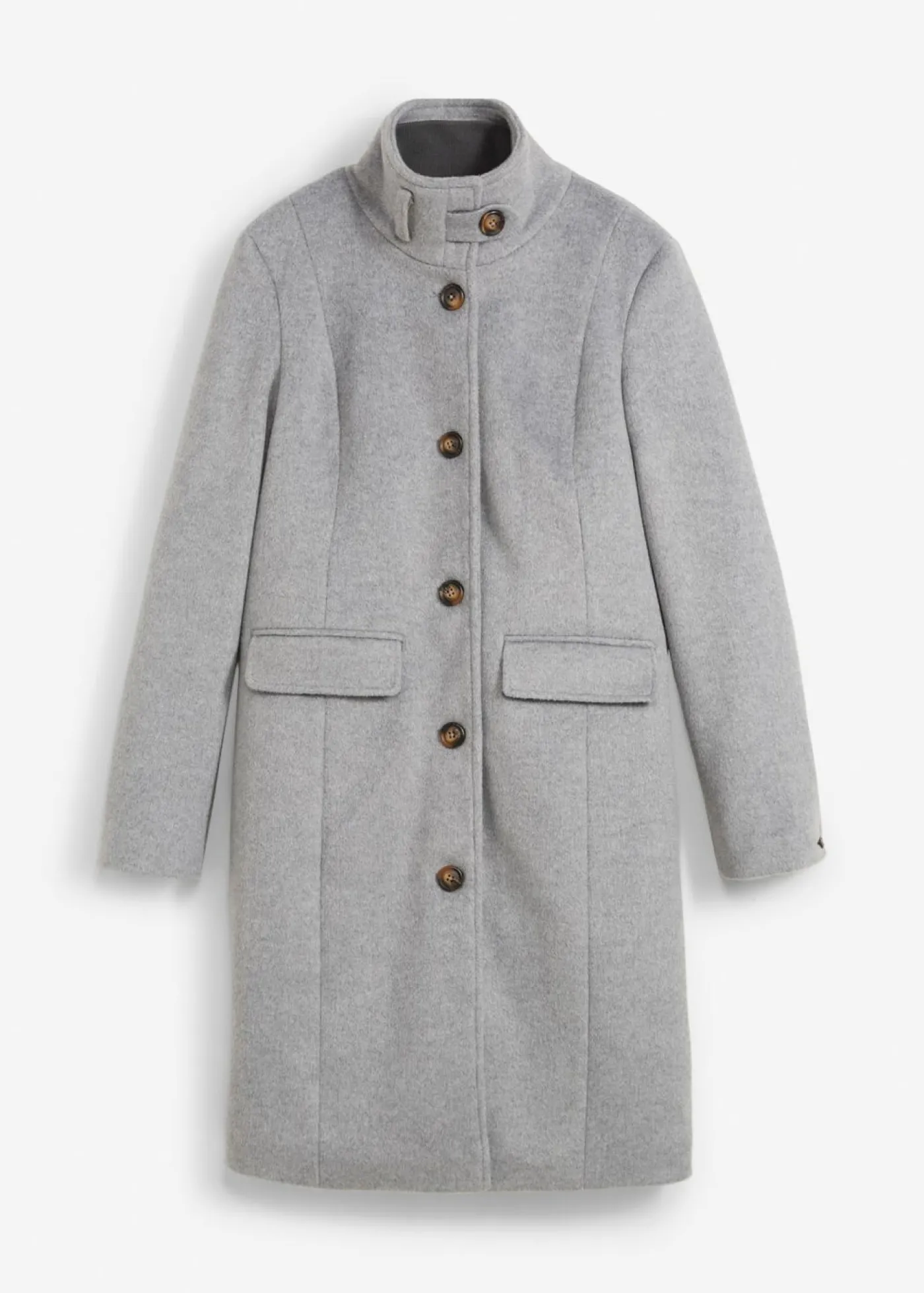 bonprix bonprix Abrigo de invierno, aspecto 2 en 1 Gris jaspeado Discount
