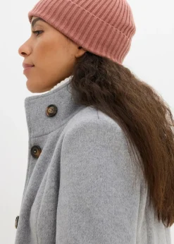 bonprix bonprix Abrigo de invierno, aspecto 2 en 1 Gris jaspeado Discount