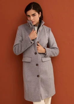 bonprix bonprix Abrigo de invierno, aspecto 2 en 1 Gris jaspeado Discount