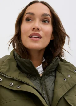 bonprix bonprix Abrigo de invierno, aspecto 2 en 1 Verde oliva oscuro Outlet