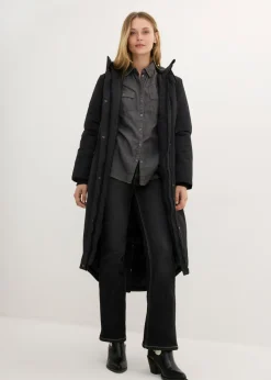 bonprix bonprix Abrigo de invierno con guateado interior Negro Sale