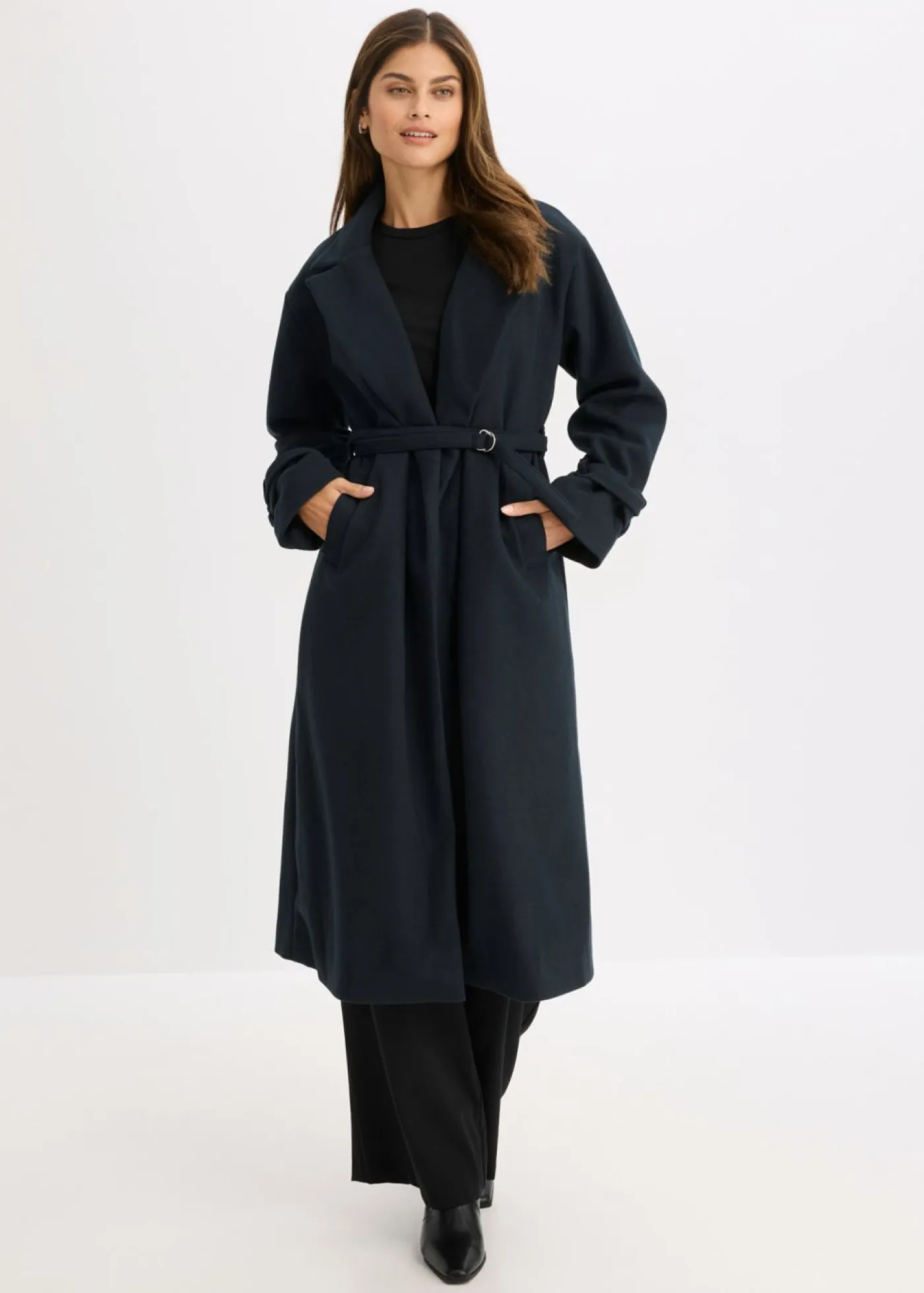 bonprix bonprix Abrigo de mezcla de viscosa Antracita oscuro Outlet
