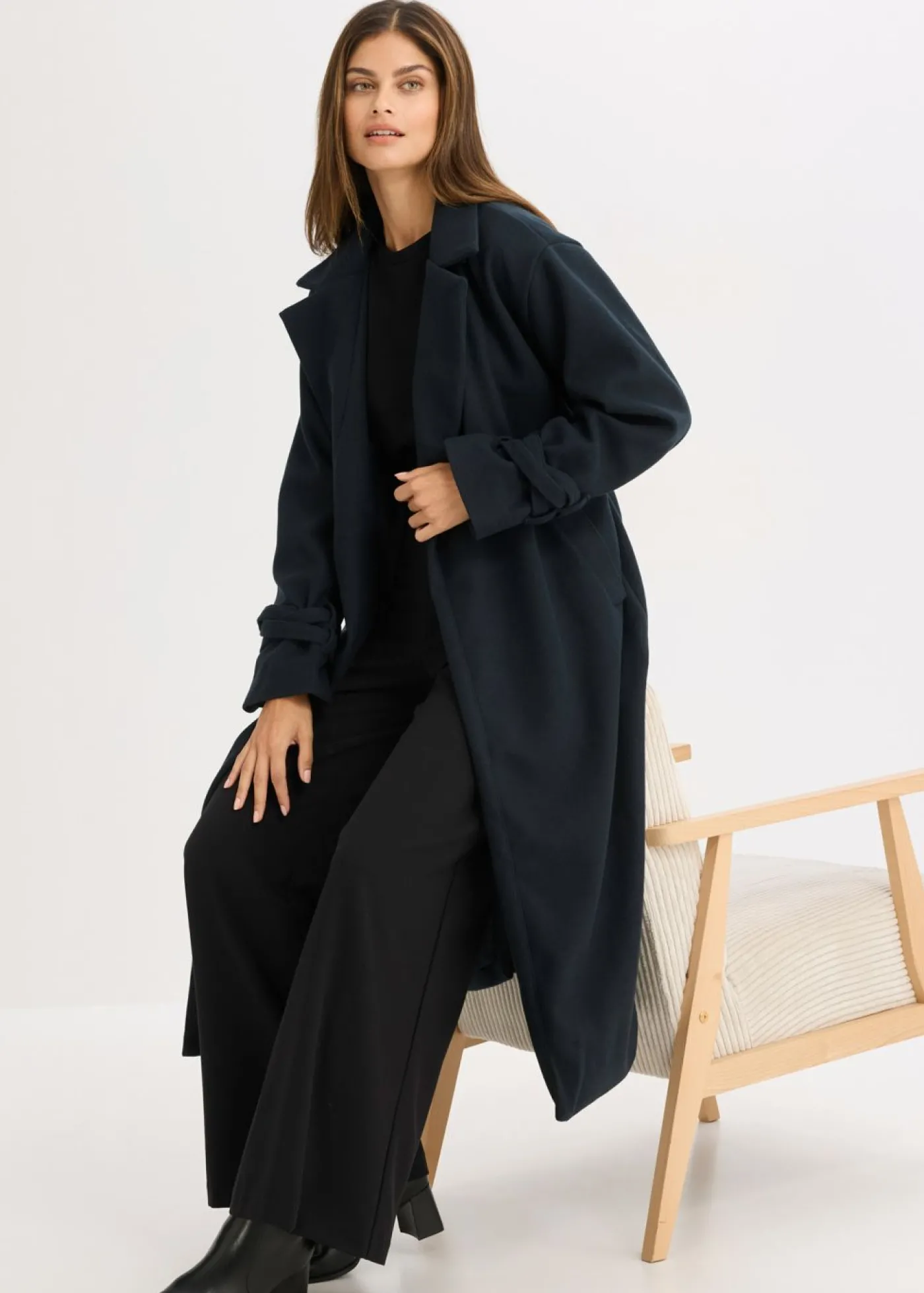 bonprix bonprix Abrigo de mezcla de viscosa Antracita oscuro Outlet