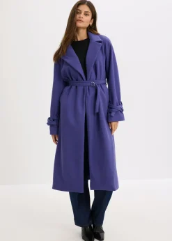 bonprix bonprix Abrigo de mezcla de viscosa Azul marino Discount