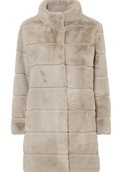 bonprix bonprix Abrigo de pelo sintético Gris Hot