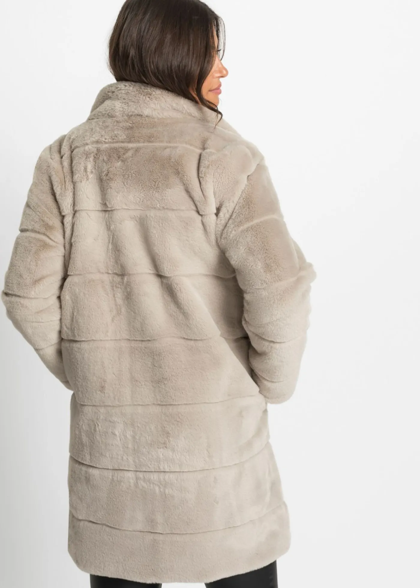 bonprix bonprix Abrigo de pelo sintético Gris Hot