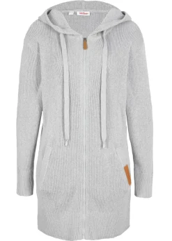 bonprix bonprix Abrigo de punto Gris claro jaspeado
