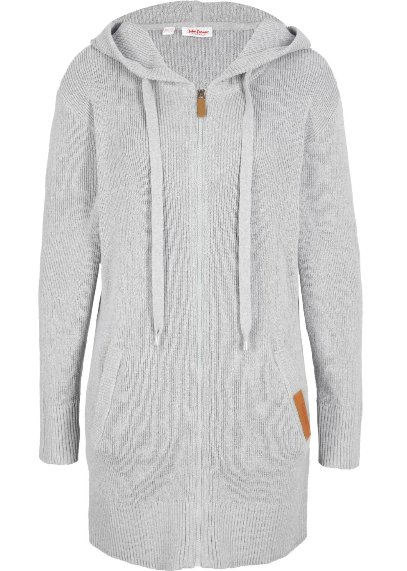 bonprix bonprix Abrigo de punto Gris claro jaspeado