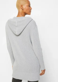 bonprix bonprix Abrigo de punto Gris claro jaspeado
