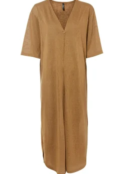 bonprix bonprix Abrigo de punto con aspecto de lino Beige Discount