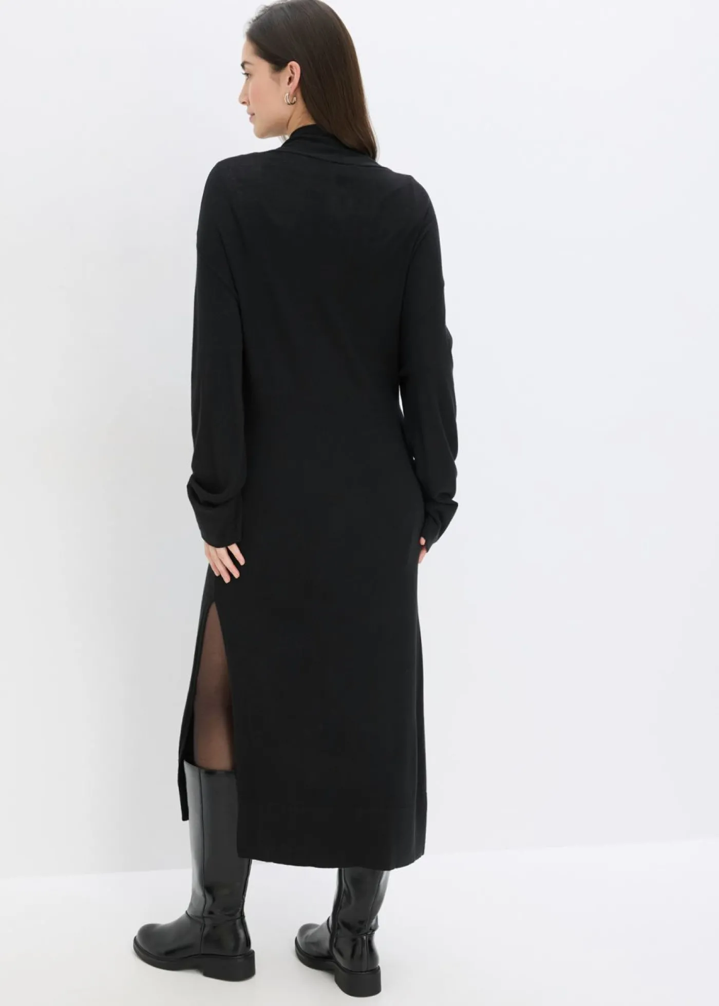 bonprix bonprix Abrigo de punto de mezcla de viscosa suave Negro New