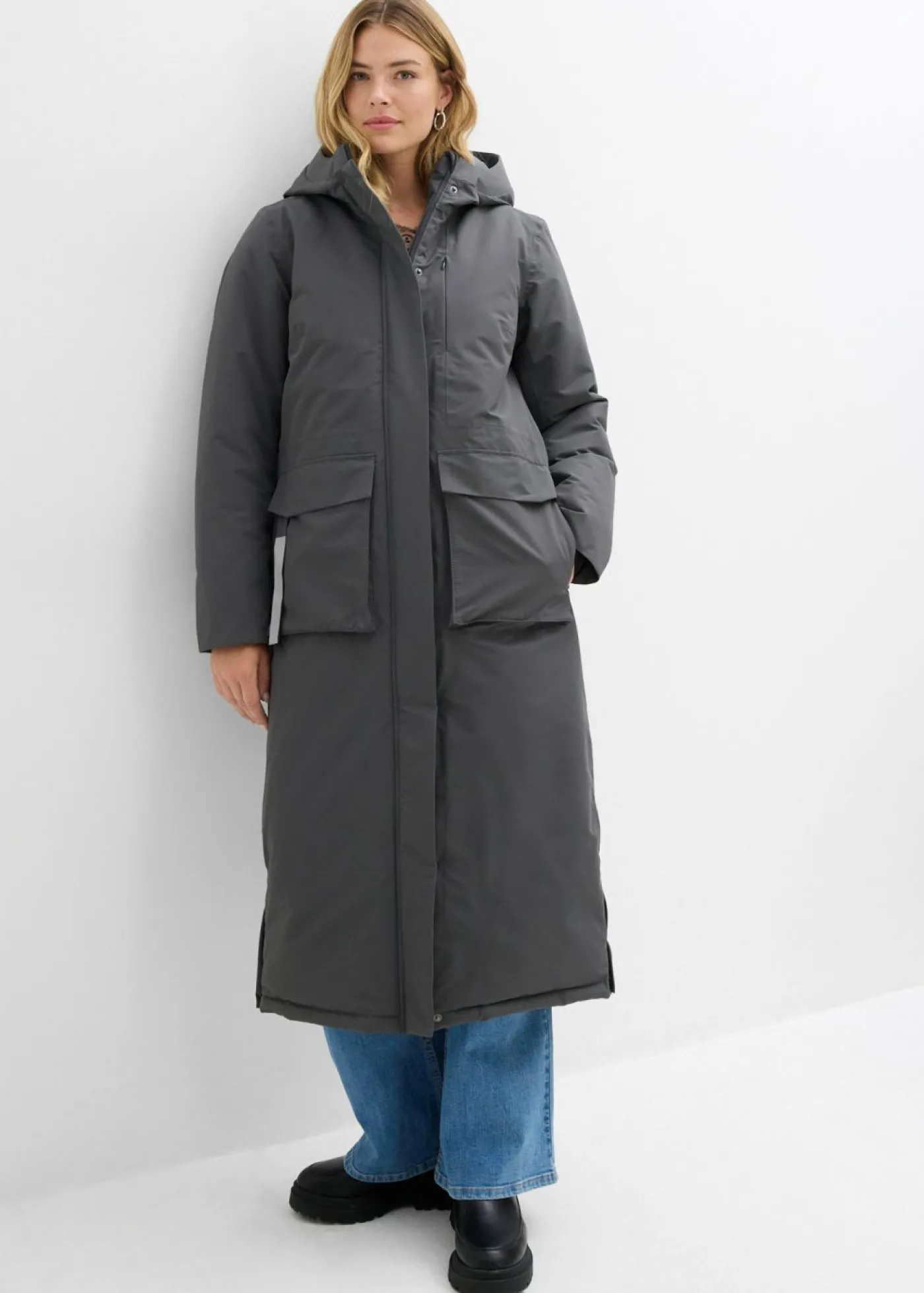 bonprix bonprix Abrigo funcional impermeable antracita New