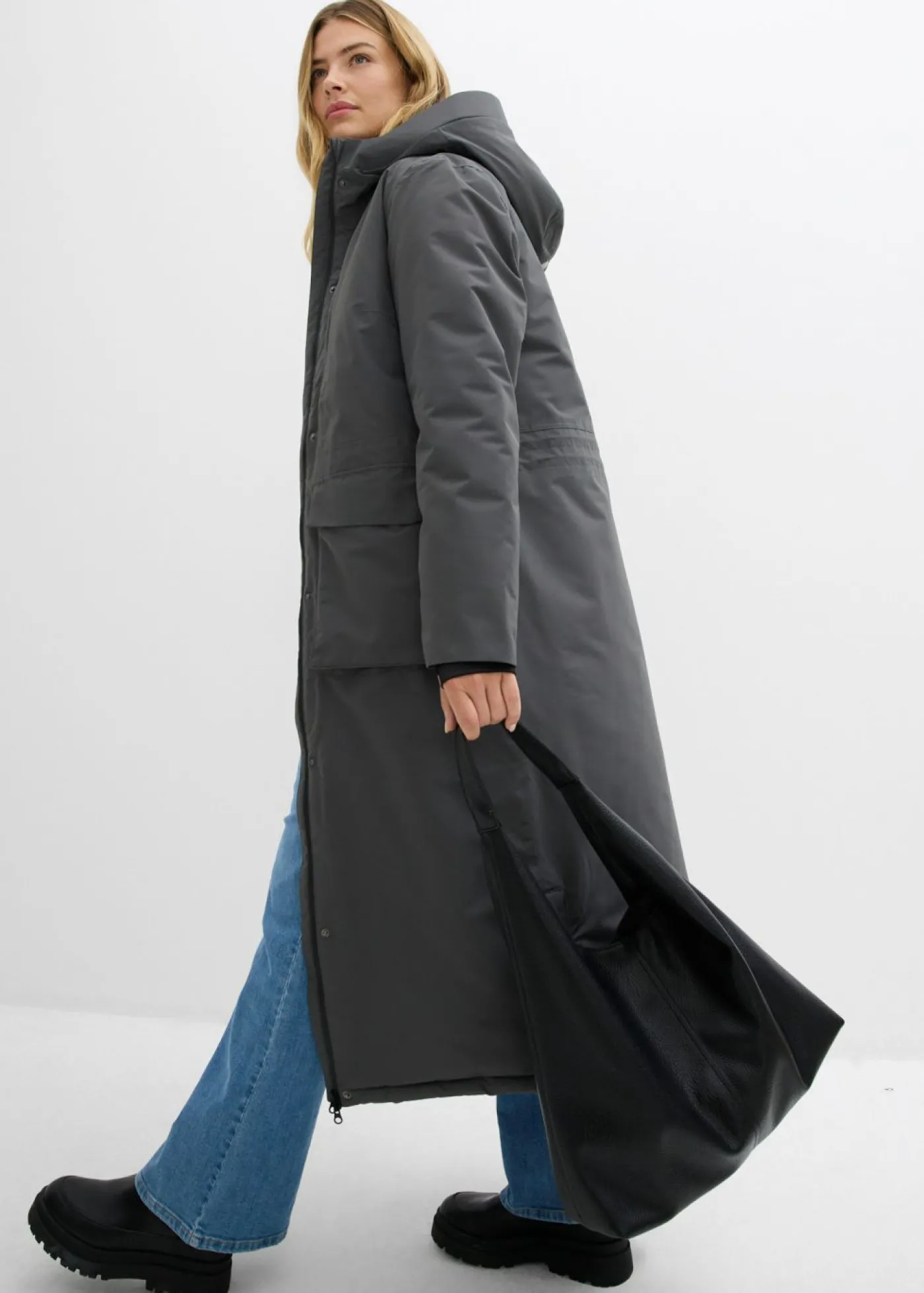 bonprix bonprix Abrigo funcional impermeable antracita New