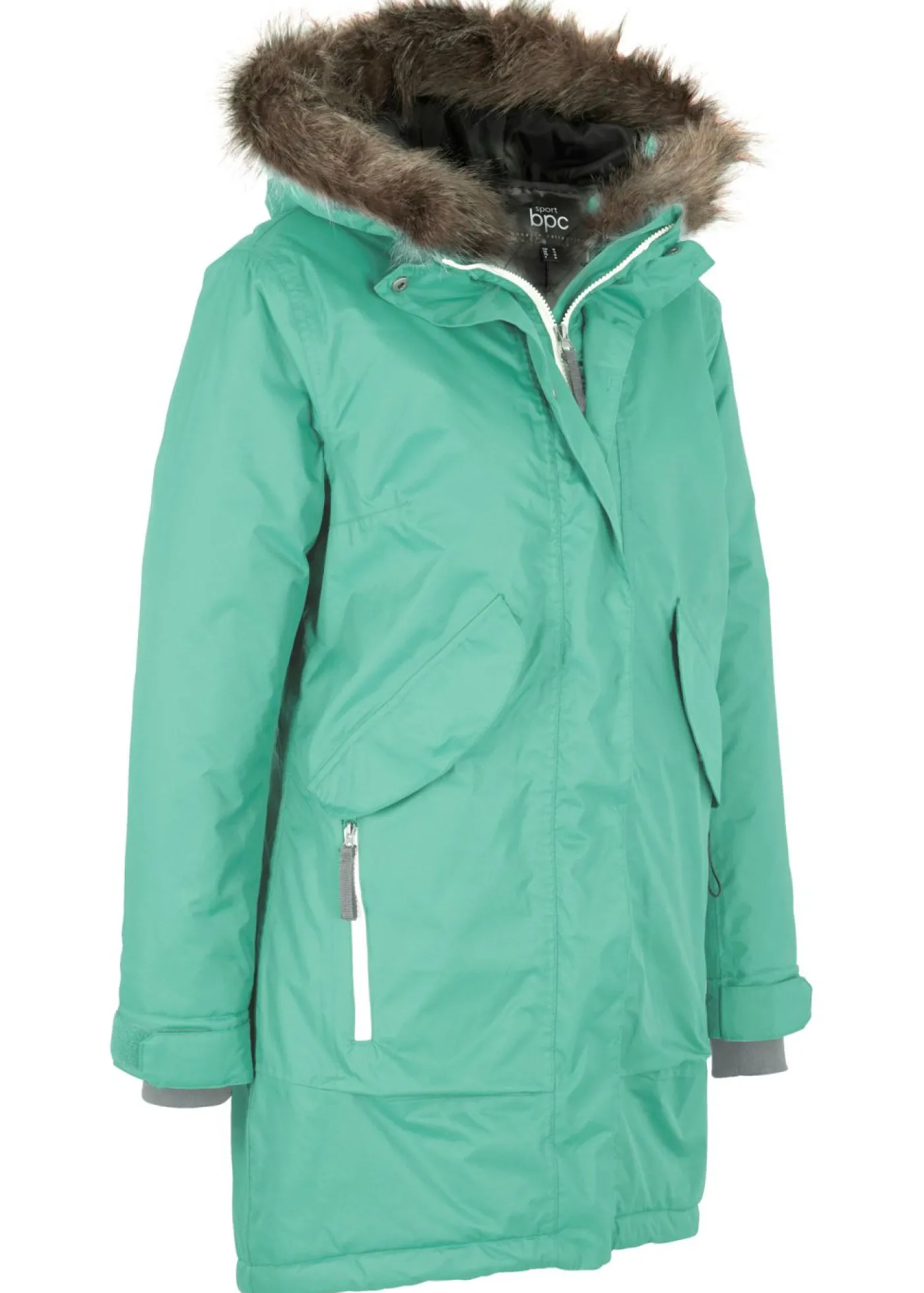 bonprix bonprix Abrigo funcional impermeable verde salvia / gris Discount