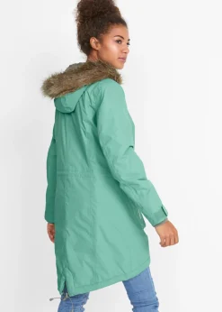 bonprix bonprix Abrigo funcional impermeable verde salvia / gris Discount