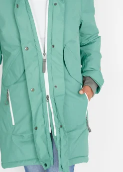 bonprix bonprix Abrigo funcional impermeable verde salvia / gris Discount