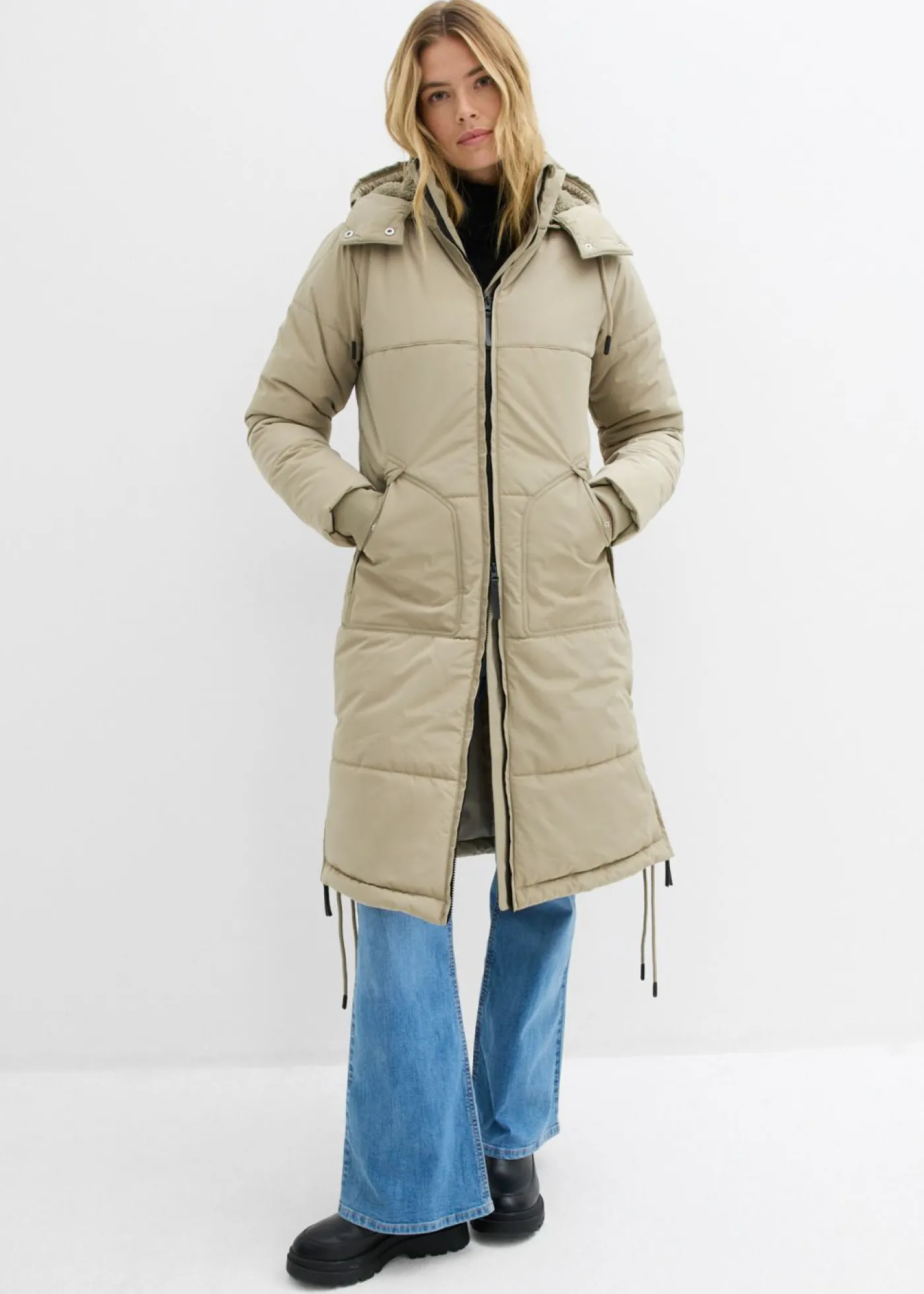 bonprix bonprix Abrigo guateado impermeable Caqui nuevo New