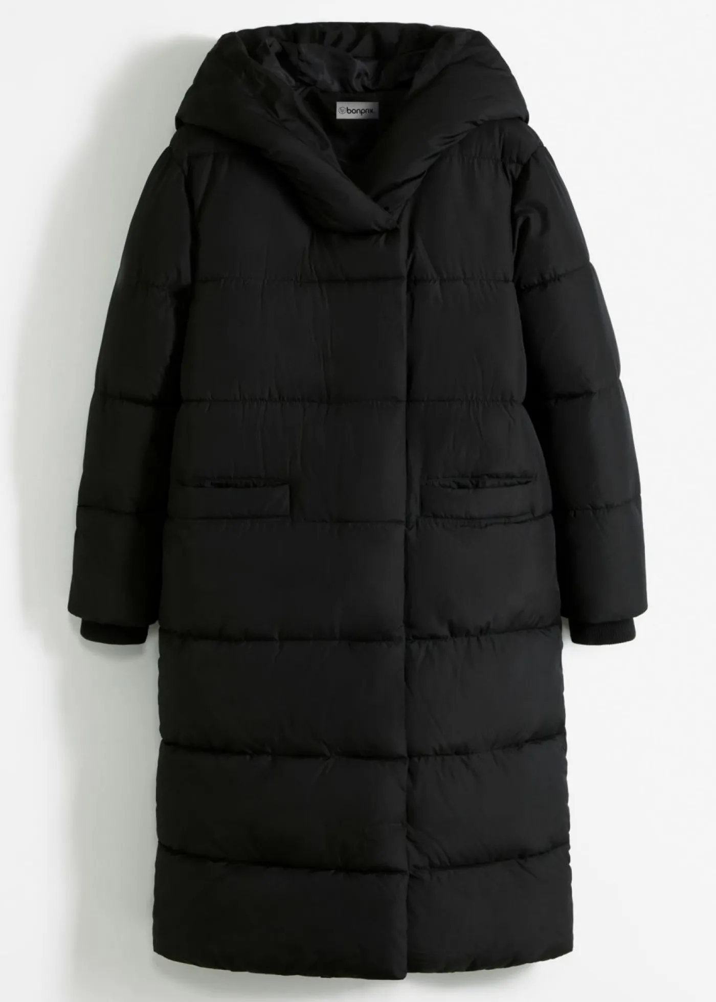 bonprix bonprix Abrigo guateado oversize Negro Sale