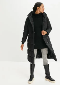 bonprix bonprix Abrigo guateado oversize Negro Sale