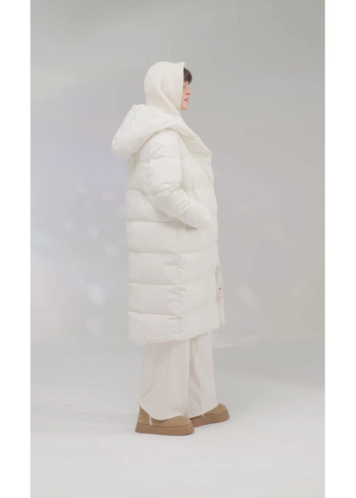 bonprix bonprix Abrigo guateado oversize blanco perla Online