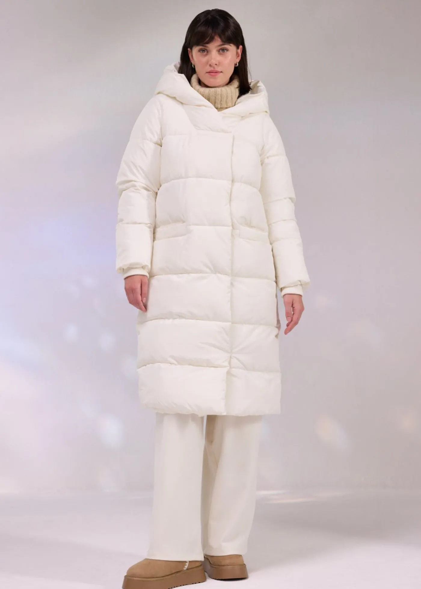 bonprix bonprix Abrigo guateado oversize blanco perla Online