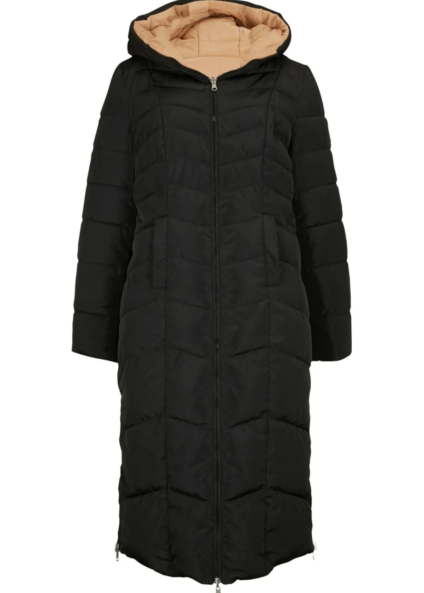 bonprix bonprix Abrigo guateado reversible Negro-capuchino Best