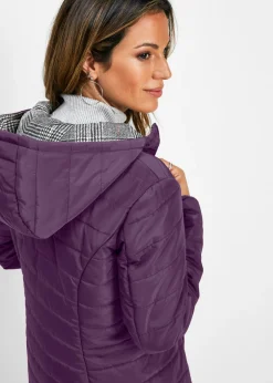 bonprix bonprix Abrigo guateado reversible Lila oscuro Discount