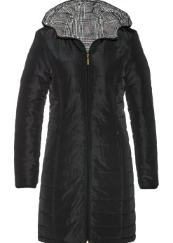 bonprix bonprix Abrigo guateado reversible Negro Clearance