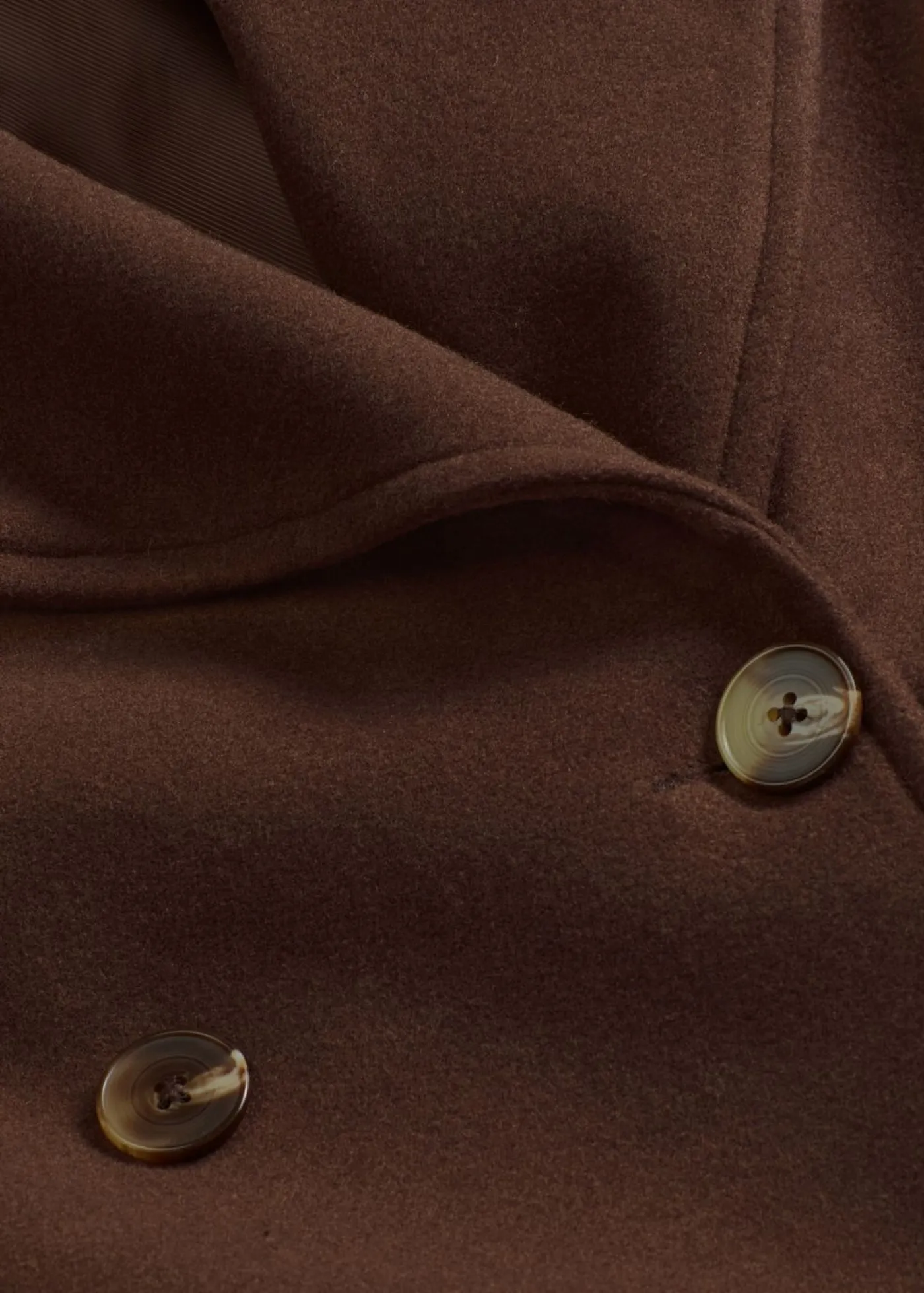 bonprix bonprix Abrigo holgado con aspecto de lana Marrón oscuro Sale