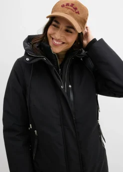 bonprix bonprix Abrigo impermeable 2 en 1 para exteriores Negro Clearance