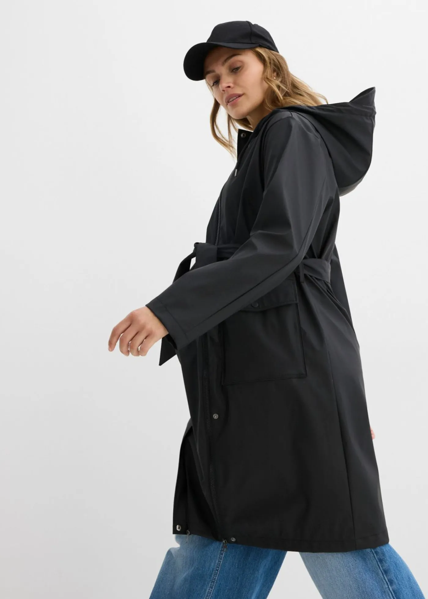 bonprix bonprix Abrigo impermeable y cortavientos 3 en 1 premamá y de porteo con dos insertos Negro Discount