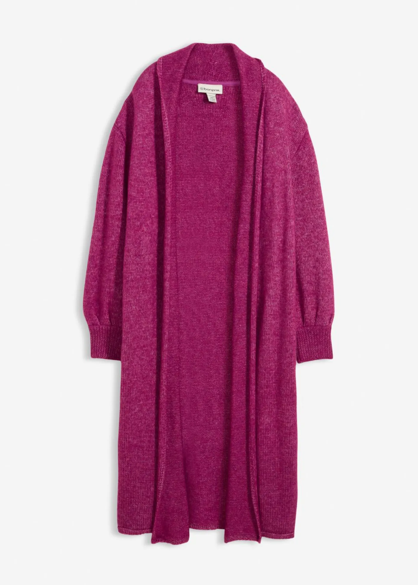 bonprix bonprix Abrigo largo de punto con acabado hairy Fucsia oscuro Online