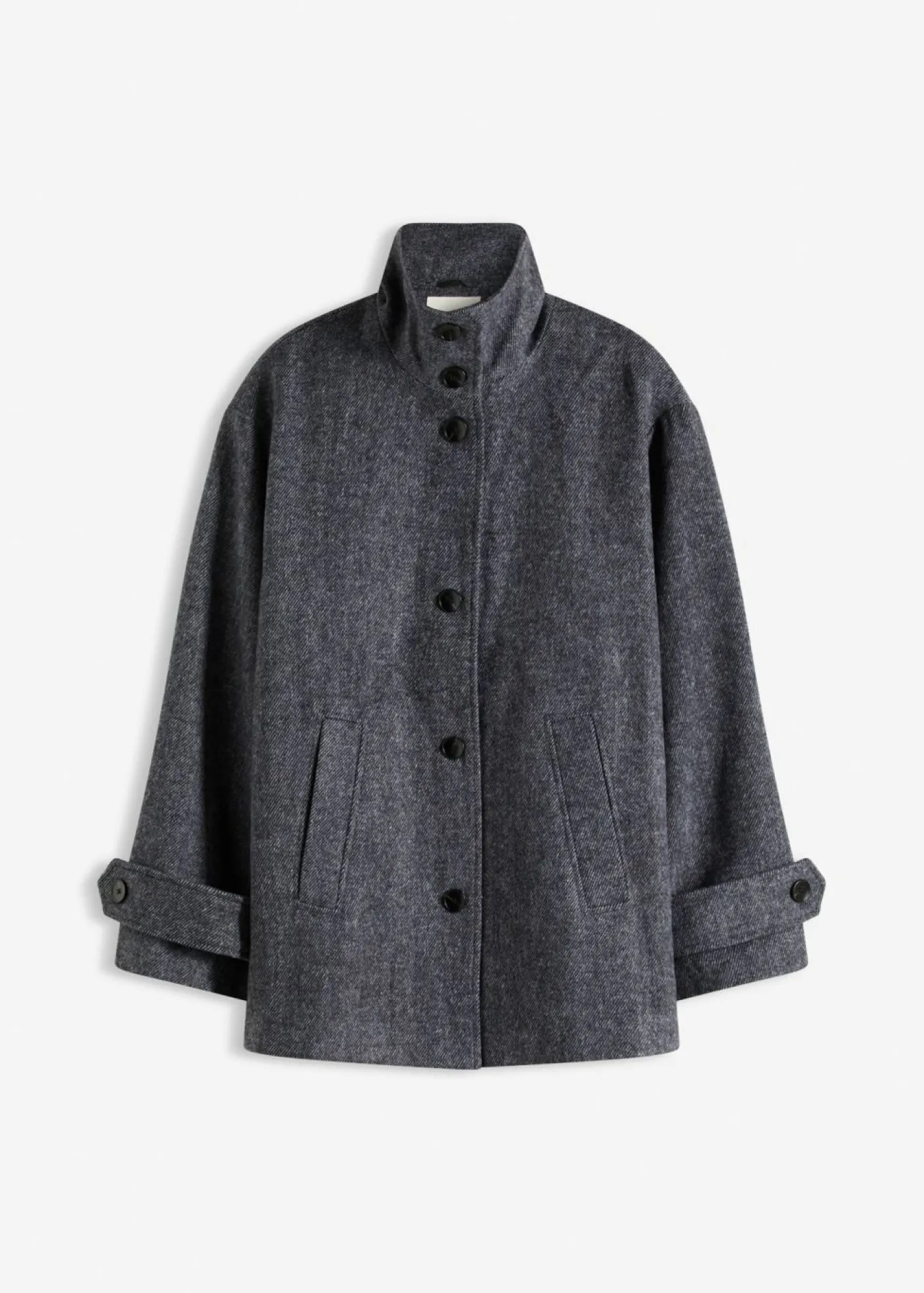 bonprix bonprix Abrigo marinero largo con aspecto de lana pizarra moteado Sale