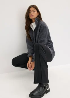 bonprix bonprix Abrigo marinero largo con aspecto de lana pizarra moteado Sale