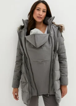 bonprix bonprix Abrigo para portabebés/chaqueta premamá para el embarazo y después del embarazo Gris oscuro Discount