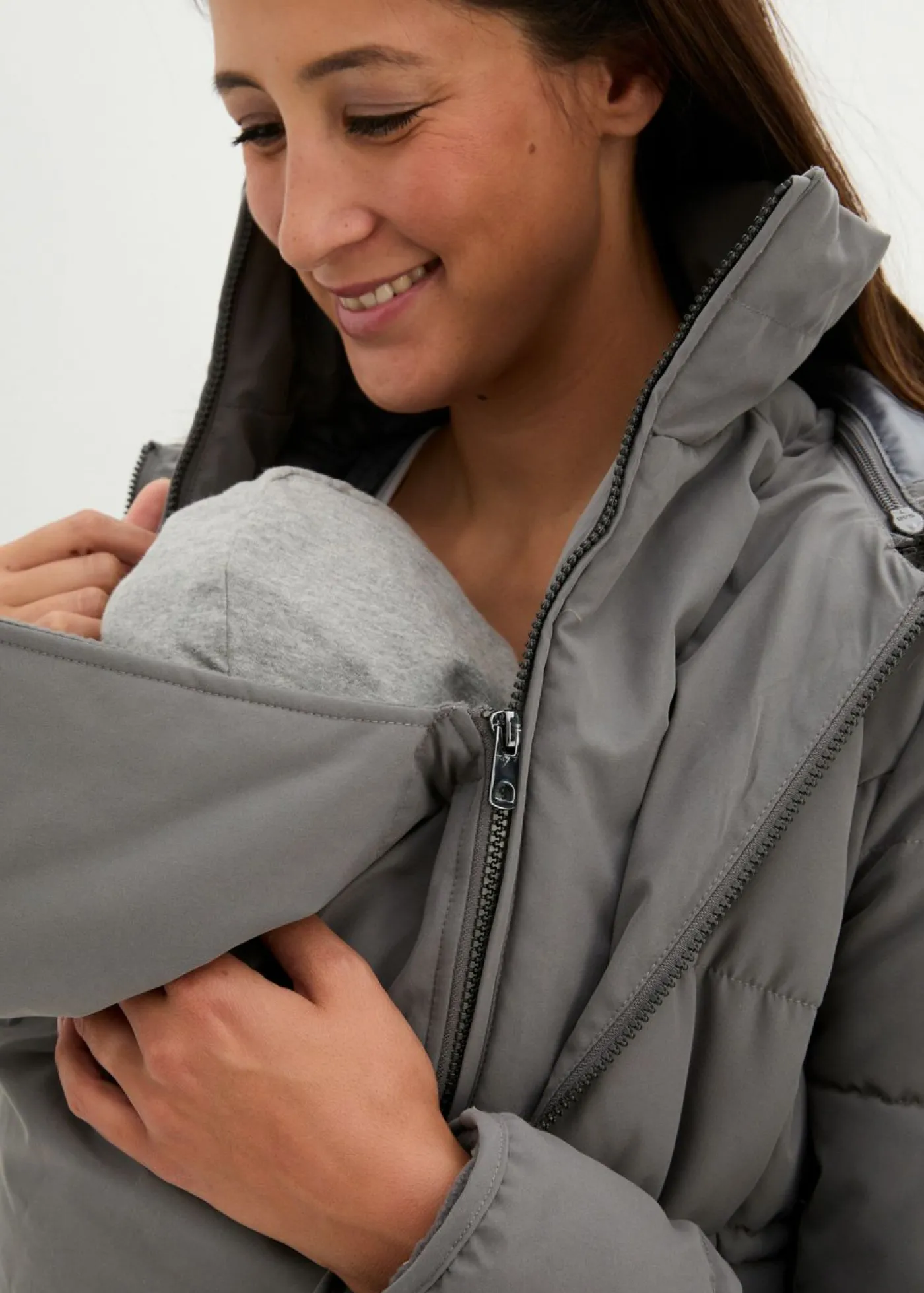bonprix bonprix Abrigo para portabebés/chaqueta premamá para el embarazo y después del embarazo Gris oscuro Discount