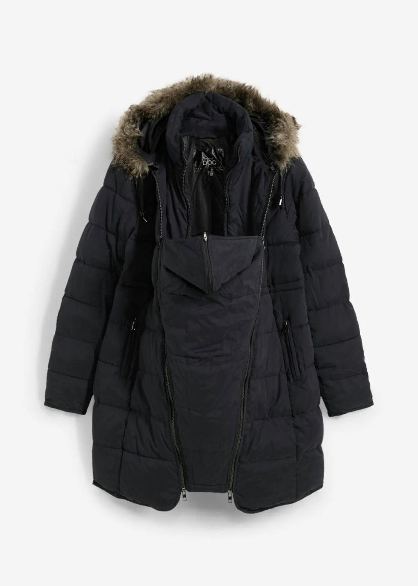 bonprix bonprix Abrigo para portabebés/chaqueta premamá para el embarazo y después del embarazo Negro Sale